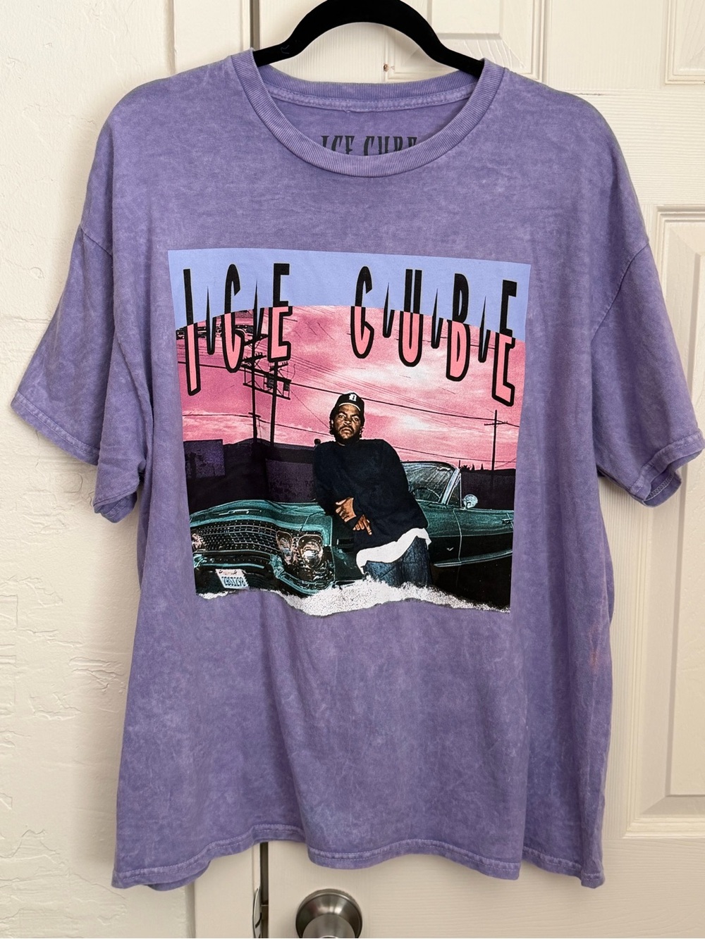 Purple Acid Washed Ice Cube Graphic Tee - XL